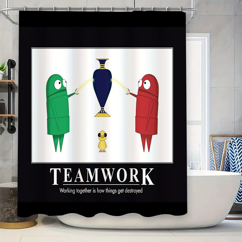 Home Gym Vibes - Motivational Teamwork Shower Curtain Inspirational Quotes