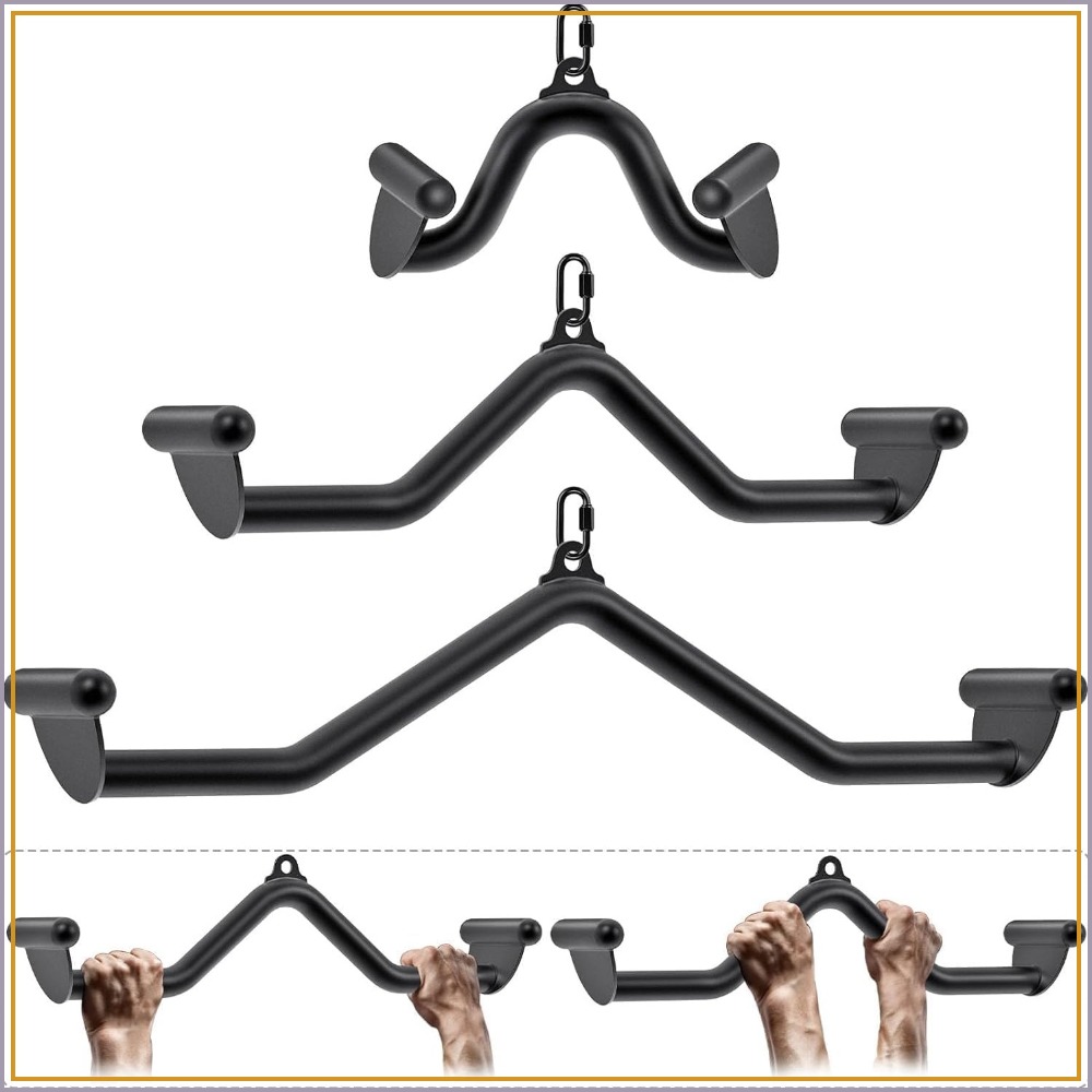 Lat Pulldown Cable - Heavy Duty Steel Cable Attachment Set: