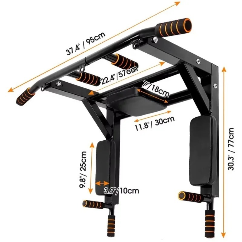 Home Gym Multifunctional - Wall-Mounted Pull-Up Bar for Indoor Use,