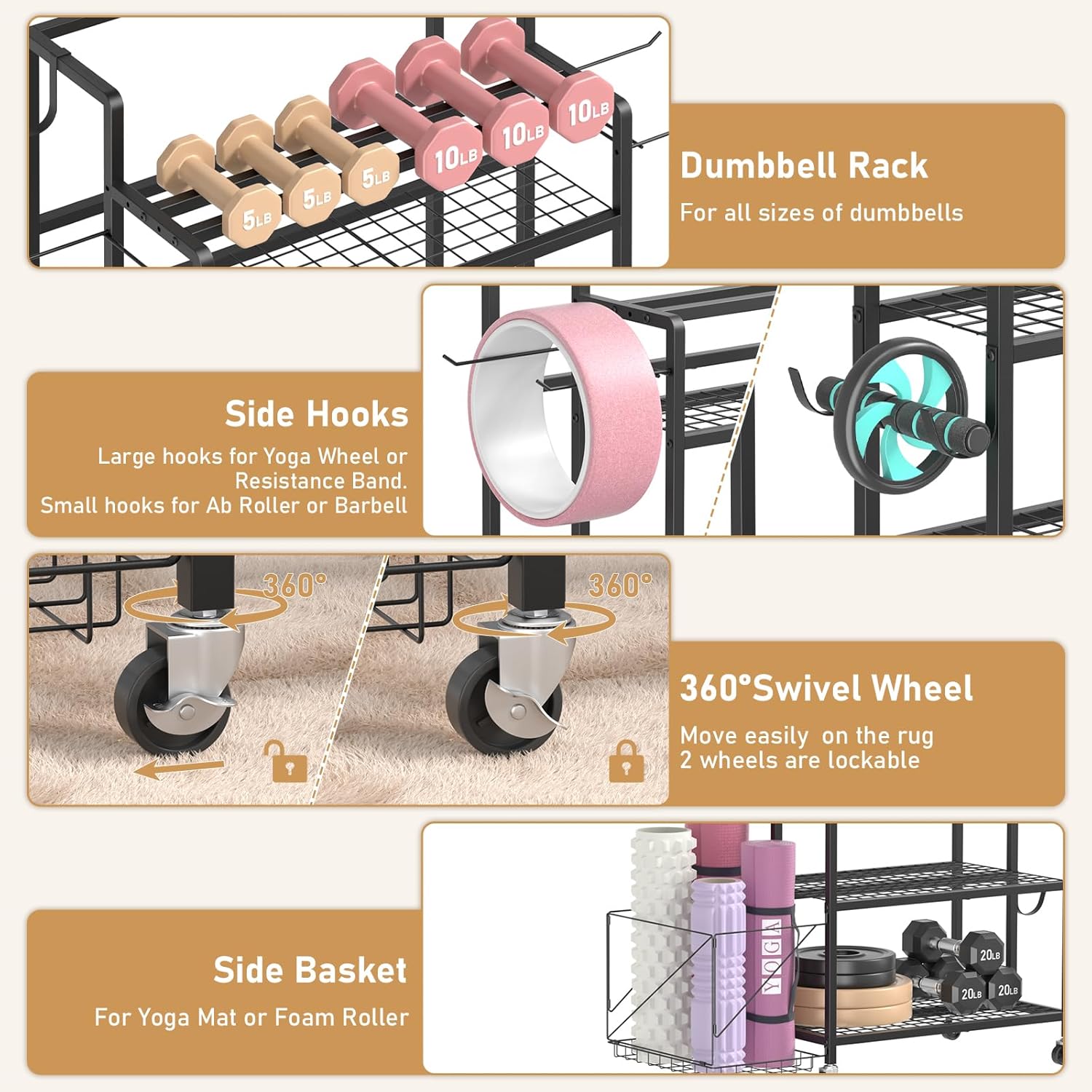 Home Gym Storage, No Material  - Home Gym Dumbbells avaliação e preço