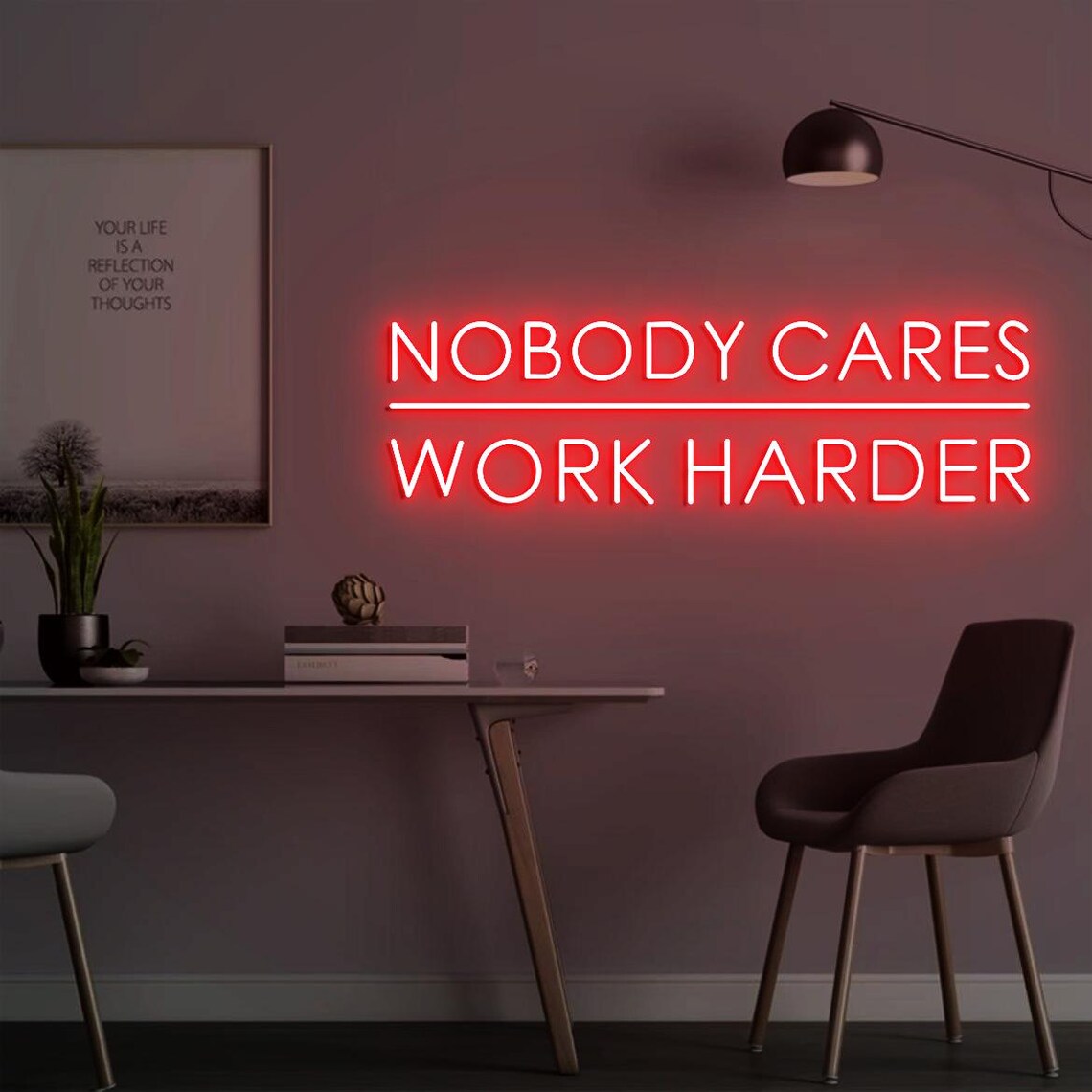 Nobody Cares Work Harder Neon  - Home Gym Outdoor Ideas avaliação e preço