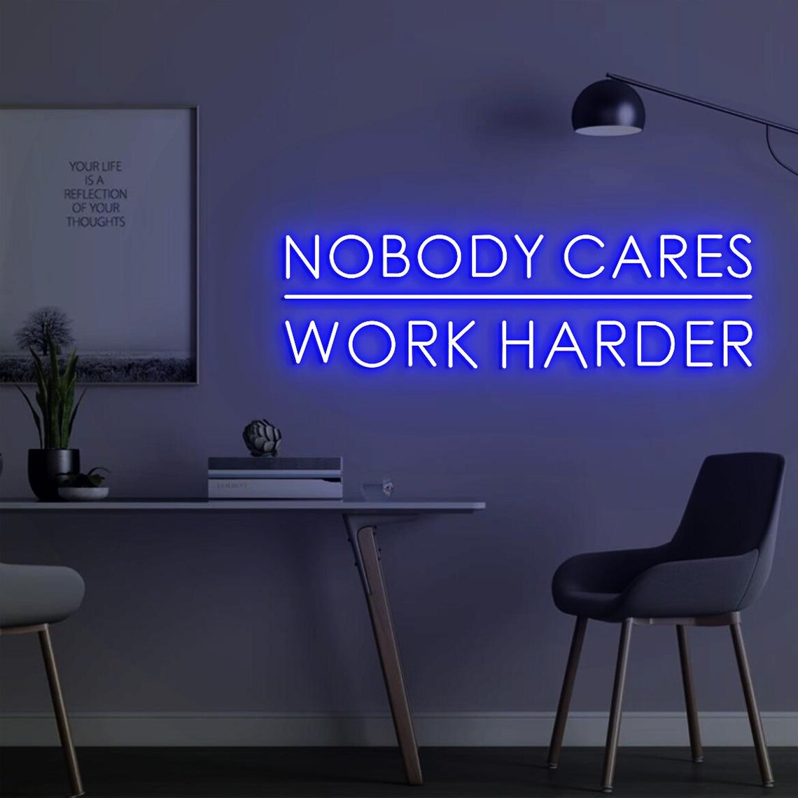 Nobody Cares Work Harder Neon  - Home Gym Outdoor Ideas avaliação e preço