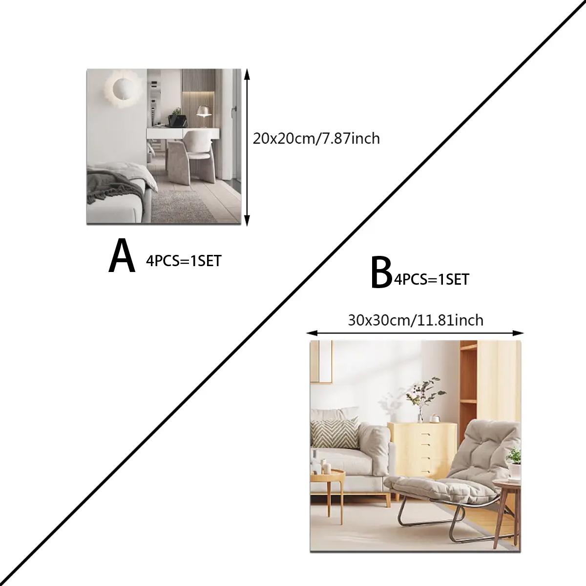 4Pcs Acrylic Mirror Wall Stick - Home Gym For Kids avaliação e preço