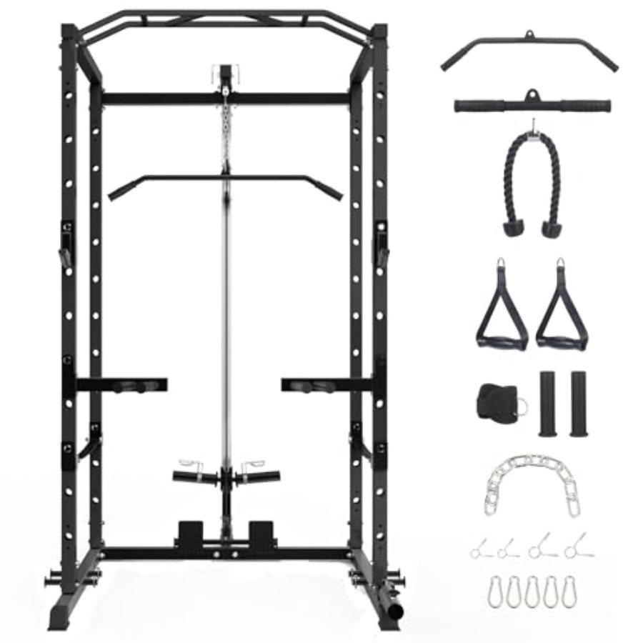 1600 Lbs Power Rack for Home G - Lat Pulldown Cable avaliação e preço