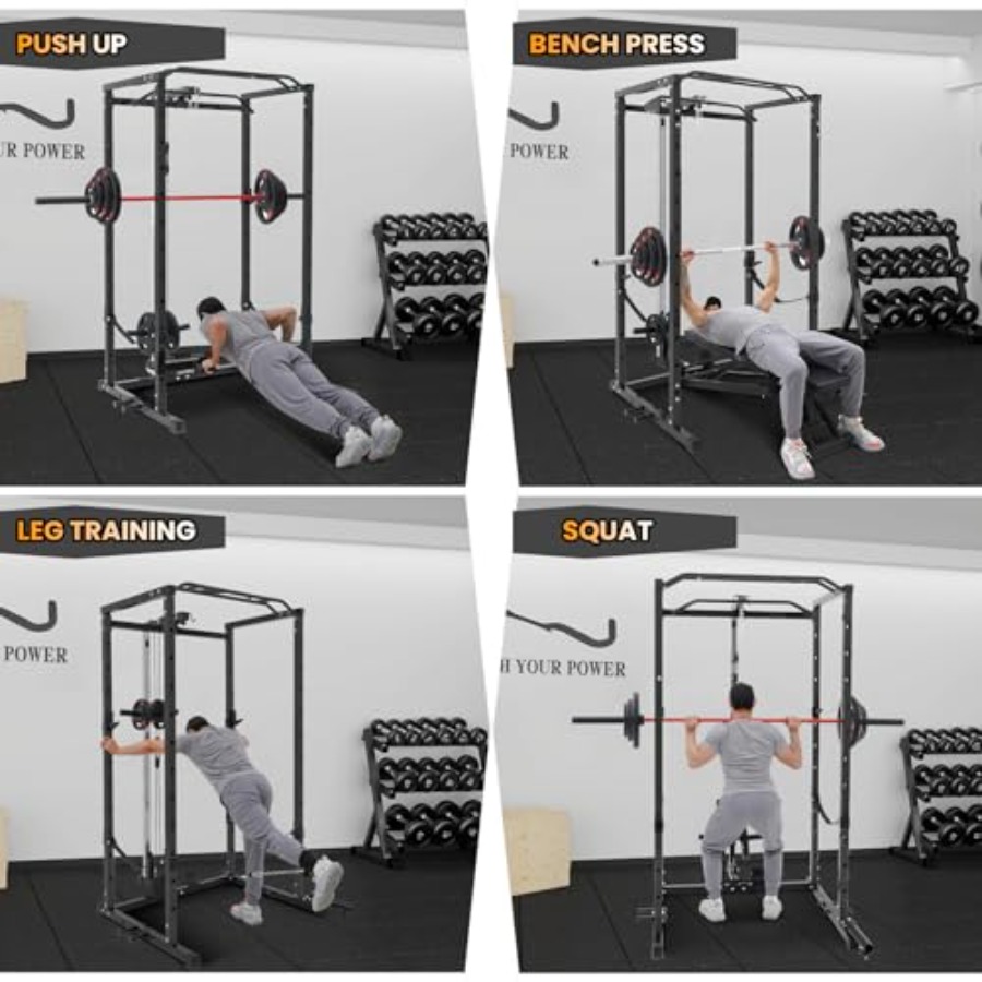 1600 Lbs Power Rack for Home G - Lat Pulldown Cable avaliação e preço