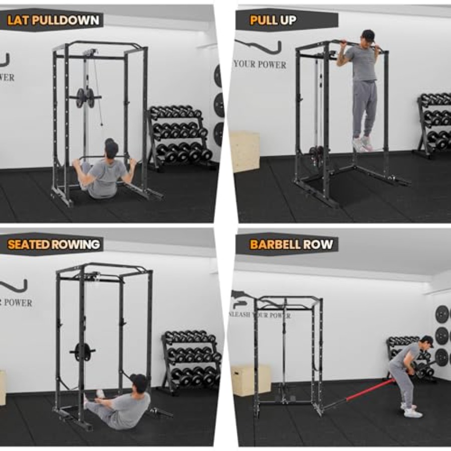 1600 Lbs Power Rack for Home G - Lat Pulldown Cable avaliação e preço