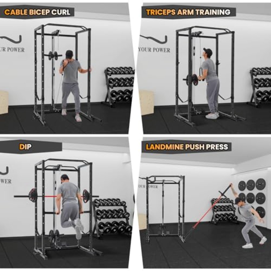 1600 Lbs Power Rack for Home G - Lat Pulldown Cable avaliação e preço