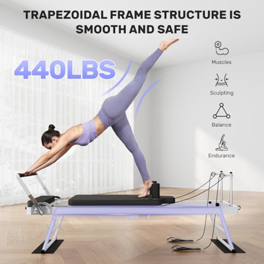 Foldable Pilates Reformer Mach - Home Gym Resistance avaliação e preço