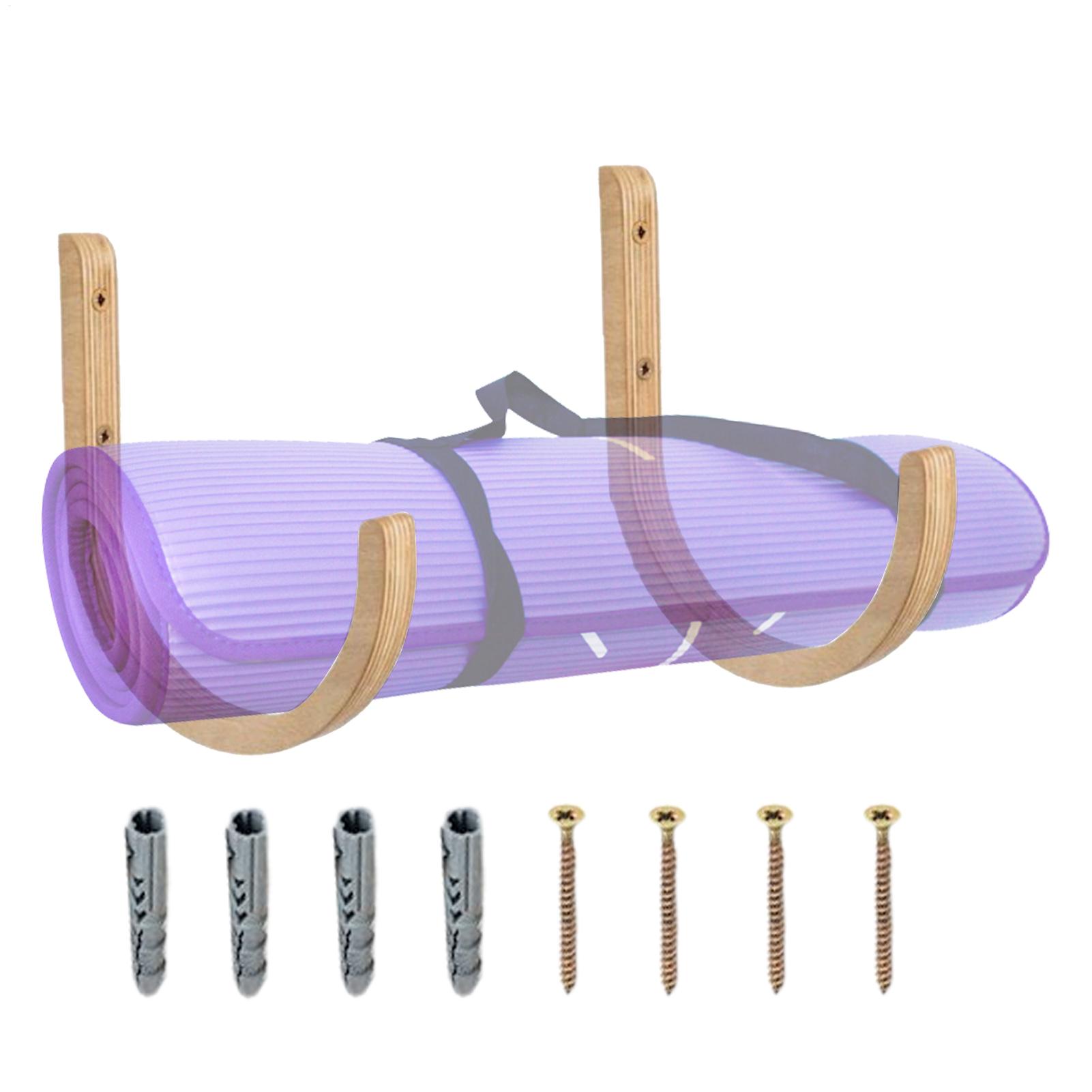 Wooden Yoga Mat Holder Wall Mo - Home Gym Yoga Mat Storage avaliação e preço