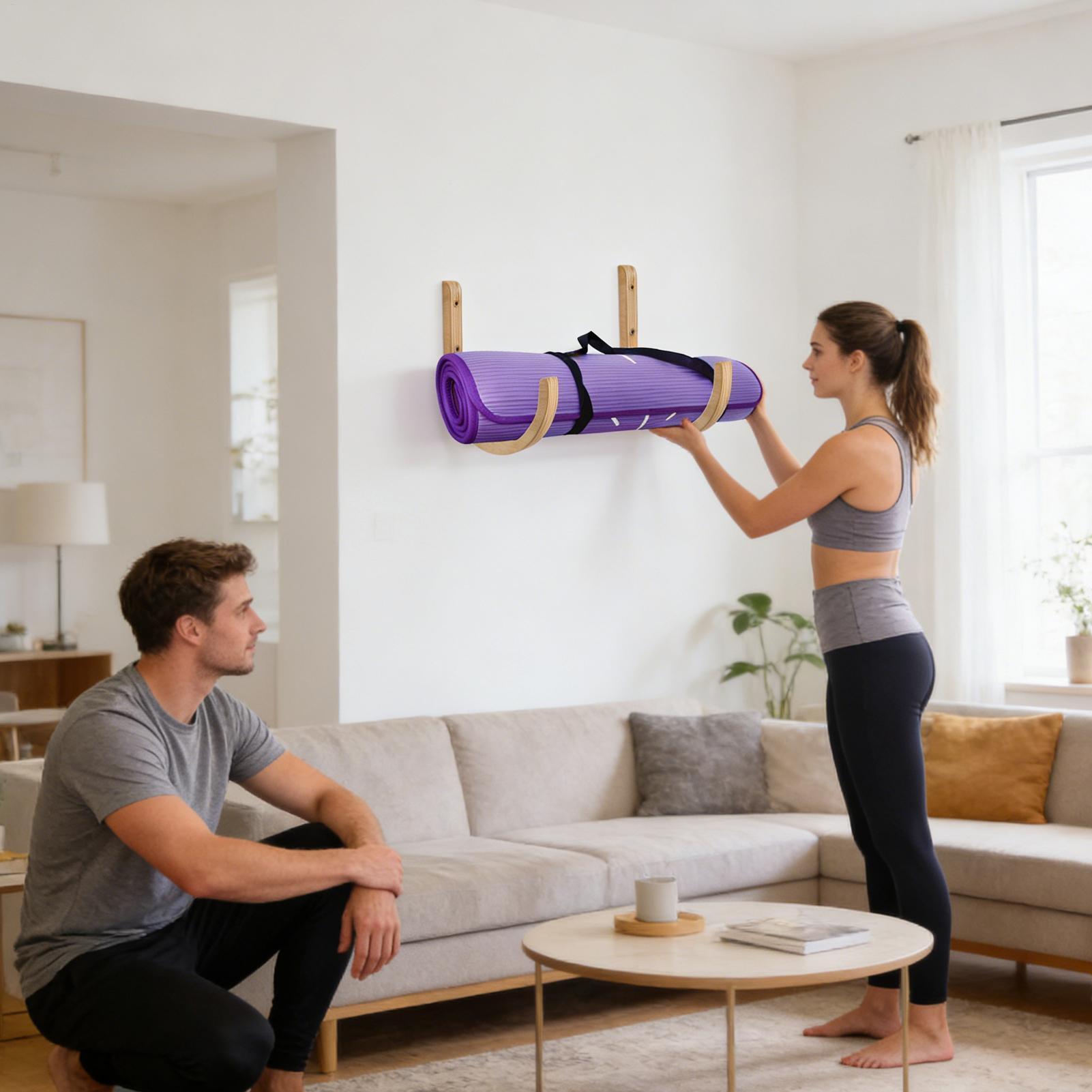 Yoga Mat Organizer 2 Pieces Wo - Home Gym Yoga Mat Storage avaliação e preço