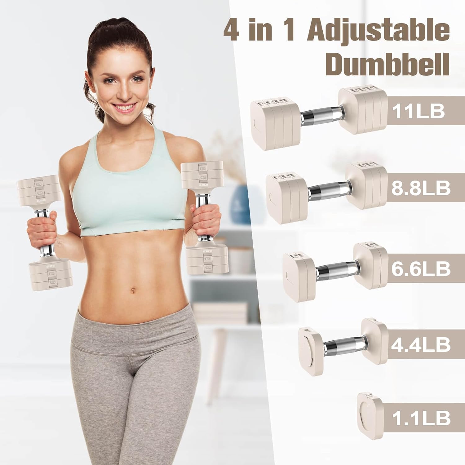 Adjustable Dumbbells Set, 22LB - Home Gym Dumbbells avaliação e preço