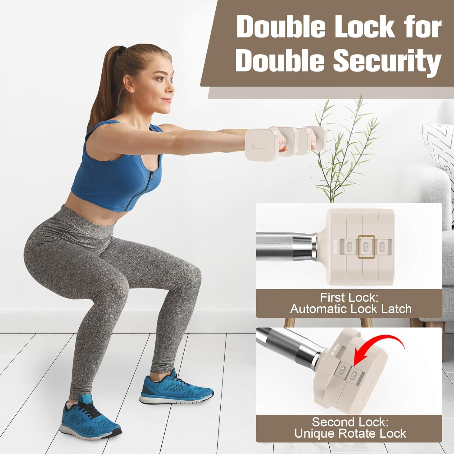 Adjustable Dumbbells Set, 22LB - Home Gym Dumbbells avaliação e preço