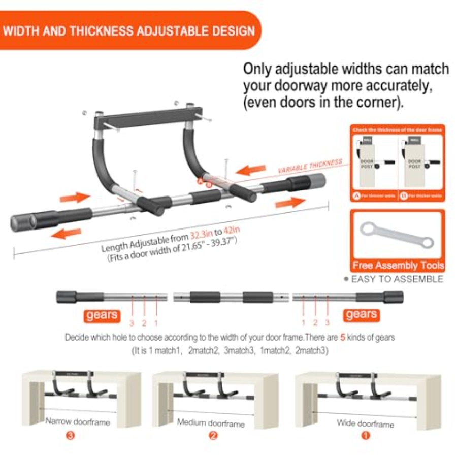 Pull Up Bar for Doorway, Multi - Chin Up Doorframe avaliação e preço