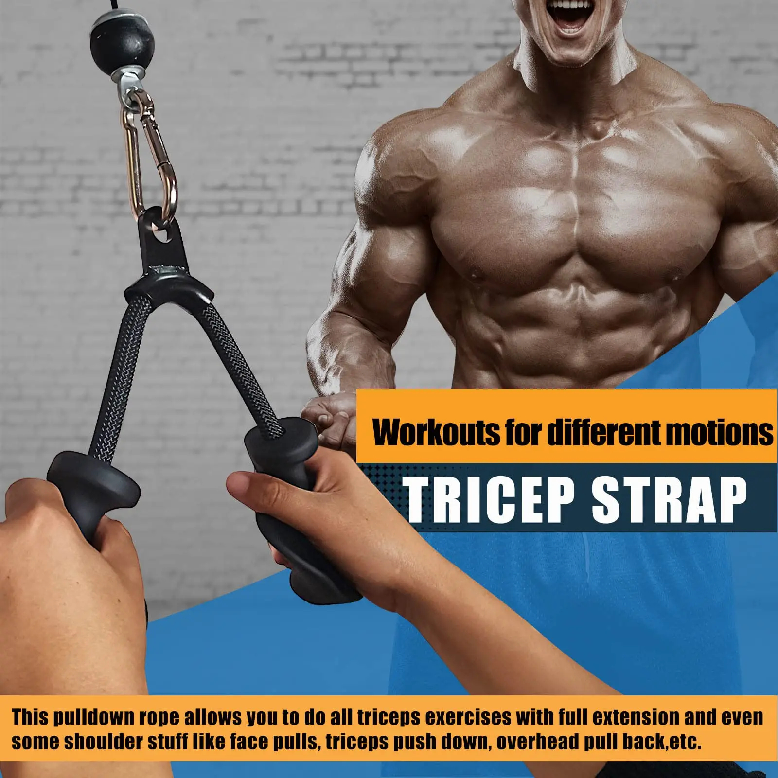 Ergonomic Triceps Rope,Easy to - Lat Pulldown Cable avaliação e preço