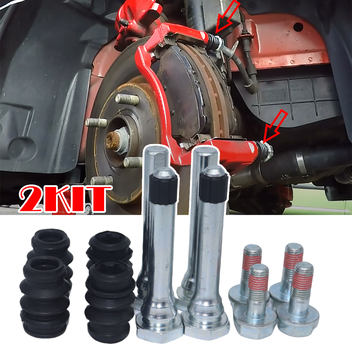 2Kit Front Rear Brake Caliper  - Gliding Disc Slider avaliação e preço