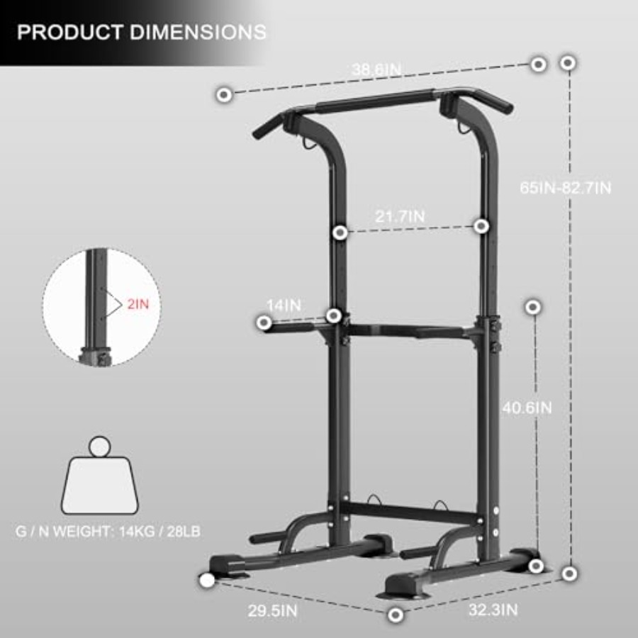 Power Tower Pull Up Bar Height - Home Gym Multifunctional avaliação e preço
