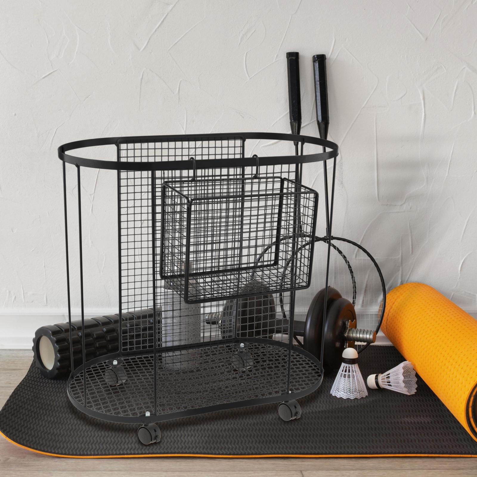 Metal Gym Organizer with Wheel - Home Gym Yoga Mat Storage avaliação e preço