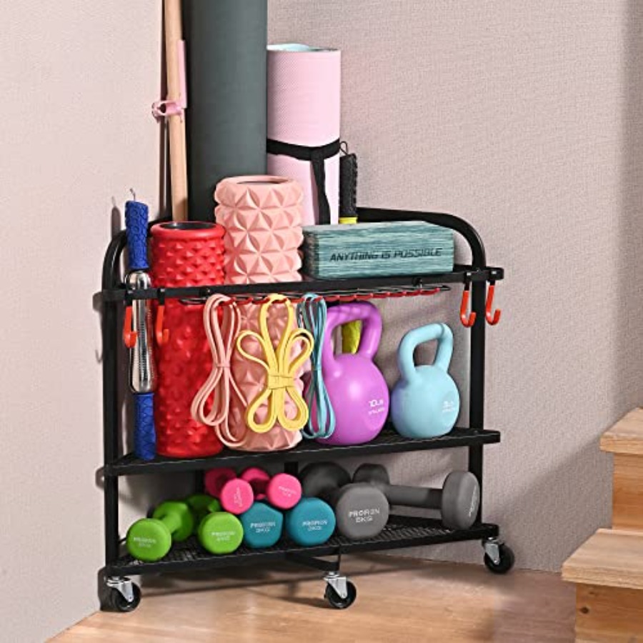 Weight Rack for Dumbbells Home - Home Gym Yoga Mat Storage avaliação e preço