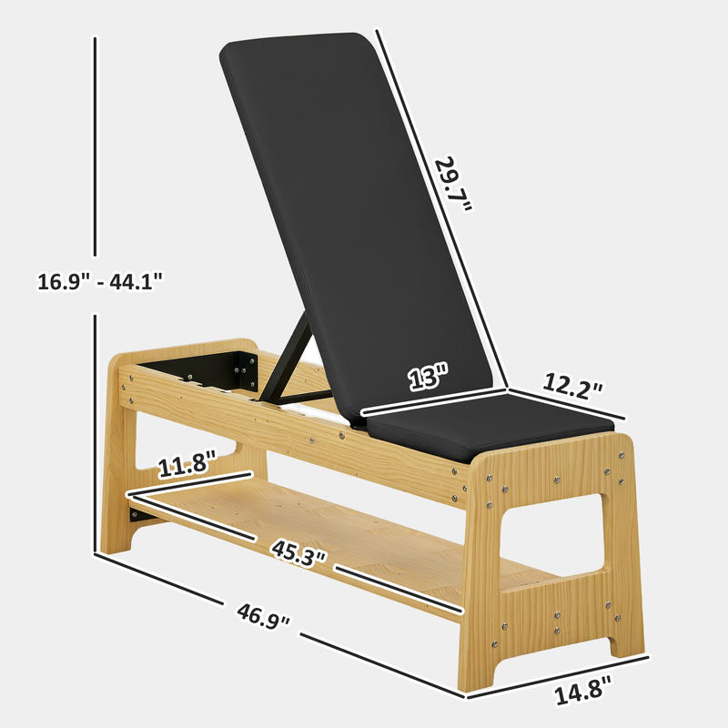 Wooden Adjustable Weight Bench - Home Gym Dumbbells avaliação e preço