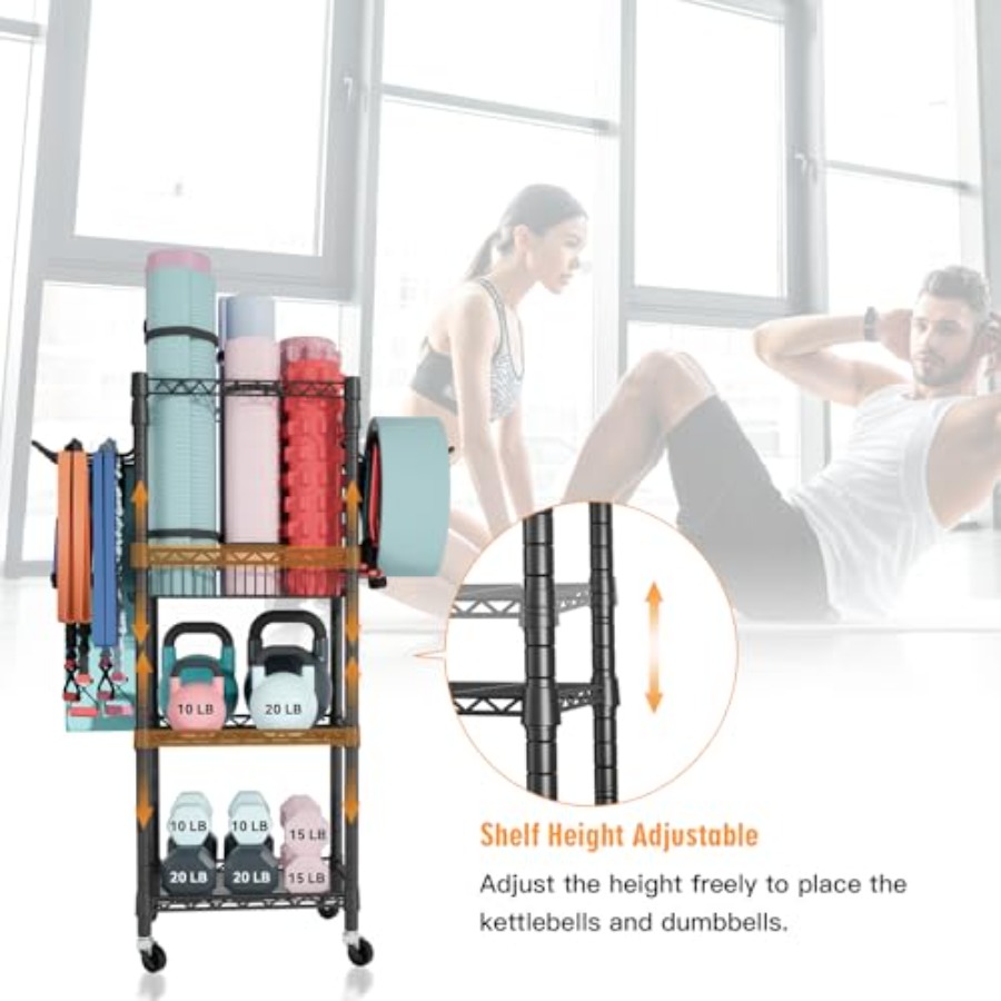 Home Gym Storage 3 Tiers Worko - Home Gym Yoga Mat Storage avaliação e preço