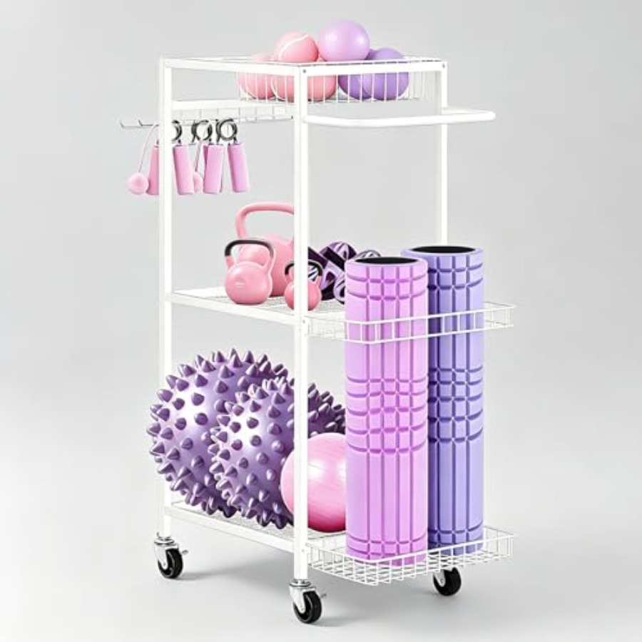 Workout Equipment Storage Rack - Home Gym Yoga Mat Storage avaliação e preço