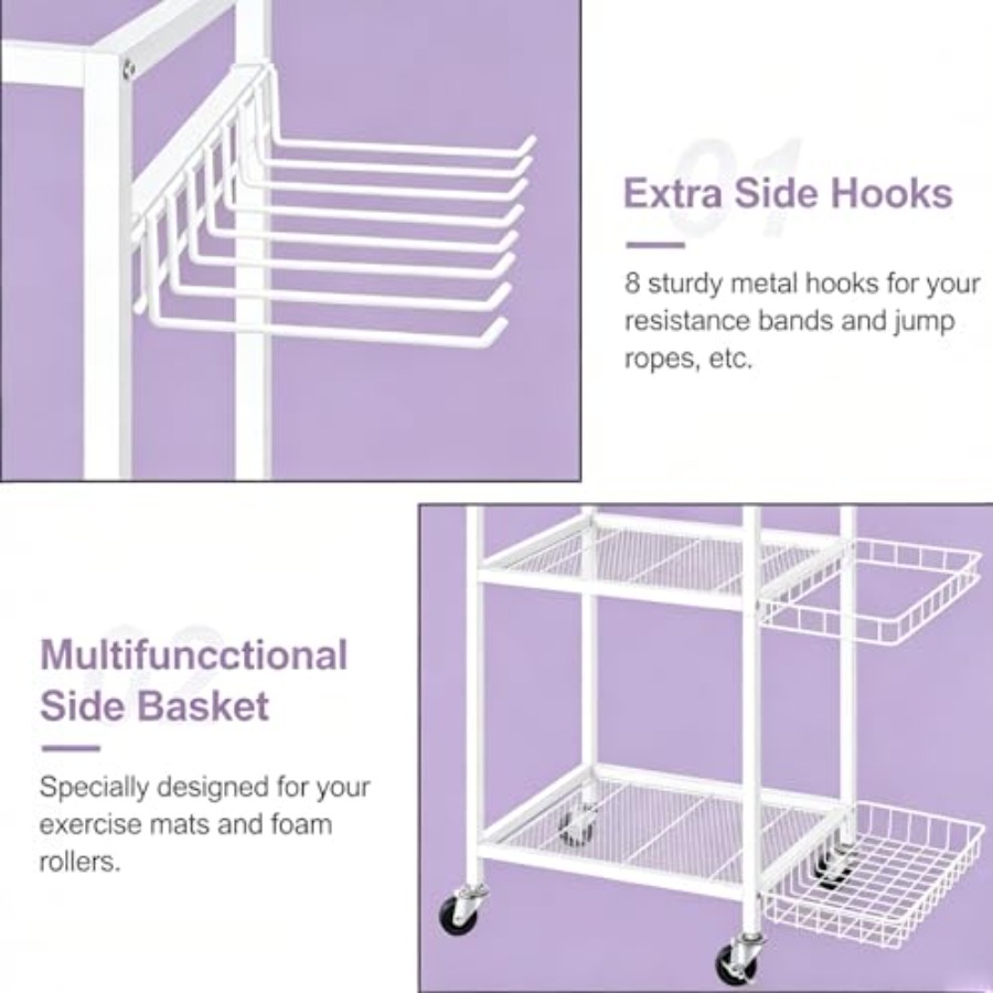 Workout Equipment Storage Rack - Home Gym Yoga Mat Storage avaliação e preço