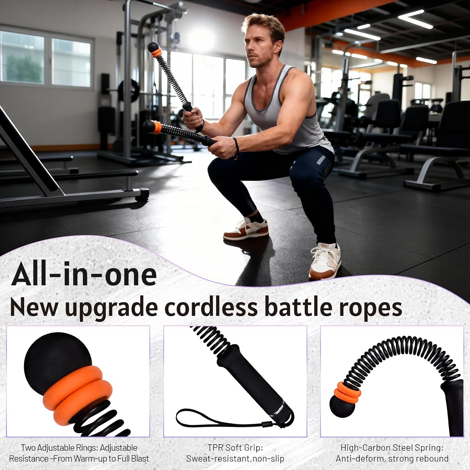 Ropeless Battle Ropes with Adj - Home Gym Resistance avaliação e preço
