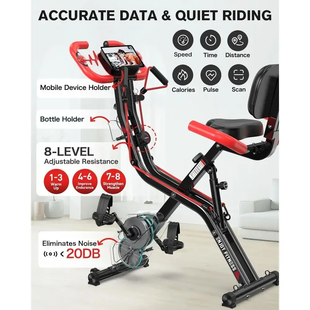 Upright Exercise Bike with Adj - Home Gym Resistance avaliação e preço