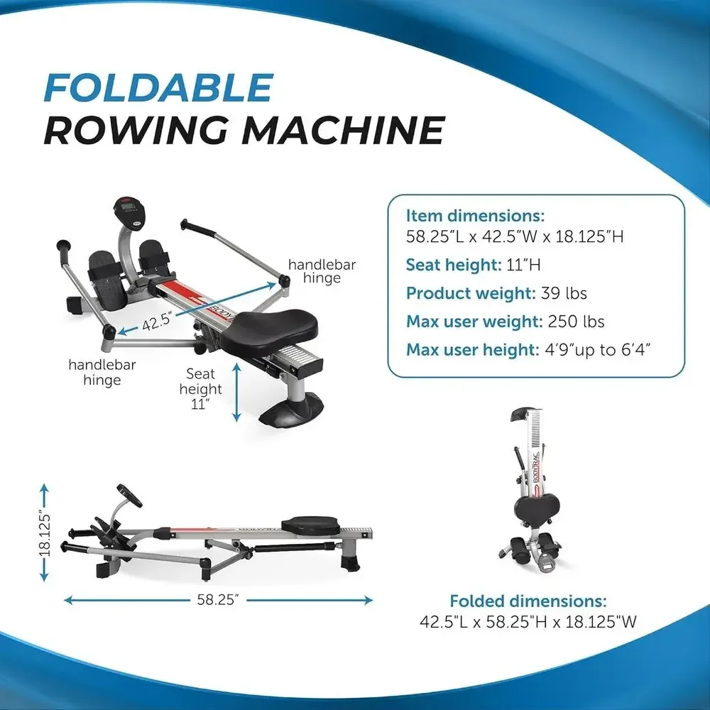 Hydraulic Rowing Machine, 250  - Home Gym Rowing Machine avaliação e preço