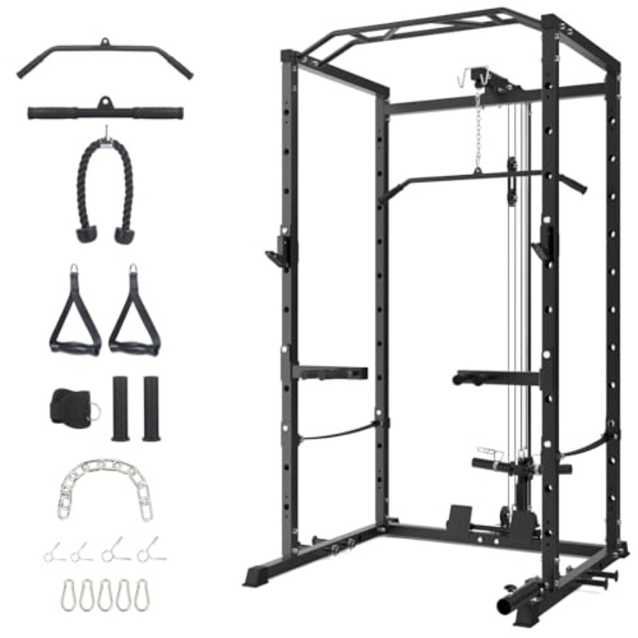 Home Gym Power Cage Heavy-Duty - Lat Pulldown Cable avaliação e preço