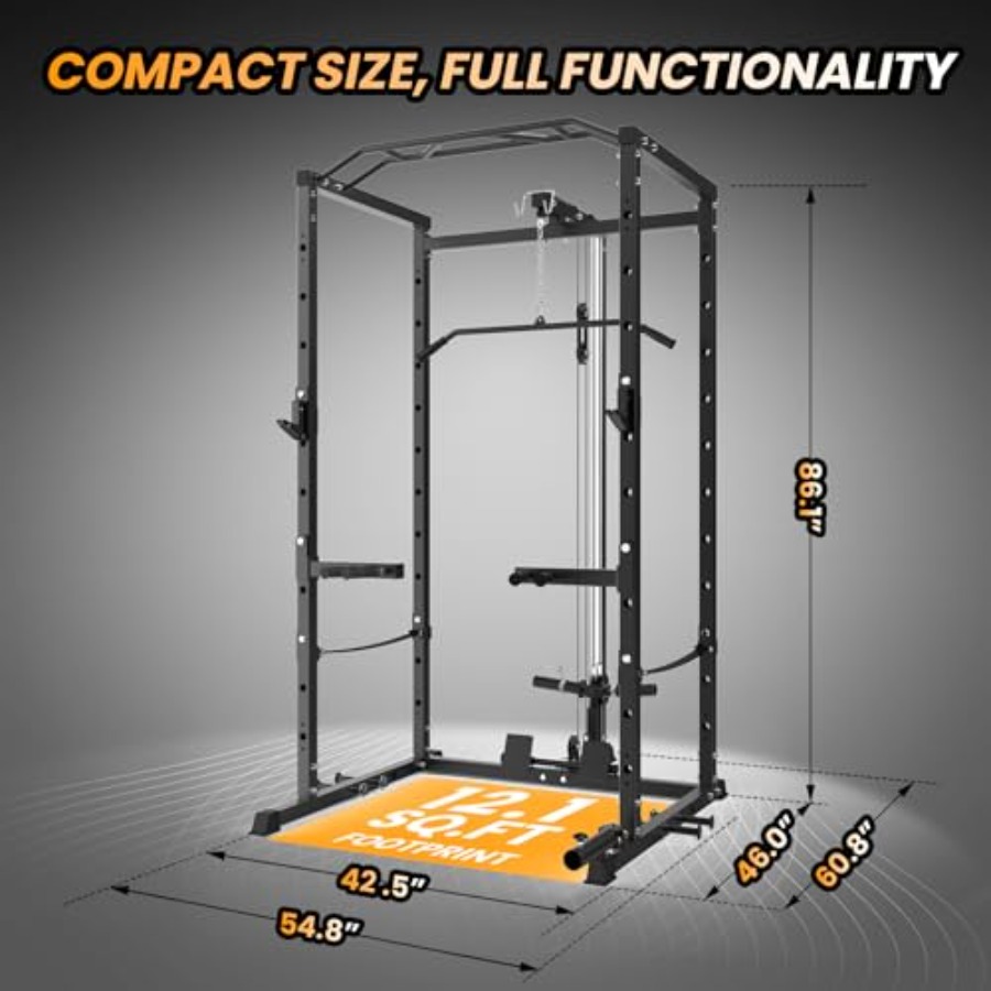 Home Gym Power Cage Heavy-Duty - Lat Pulldown Cable avaliação e preço