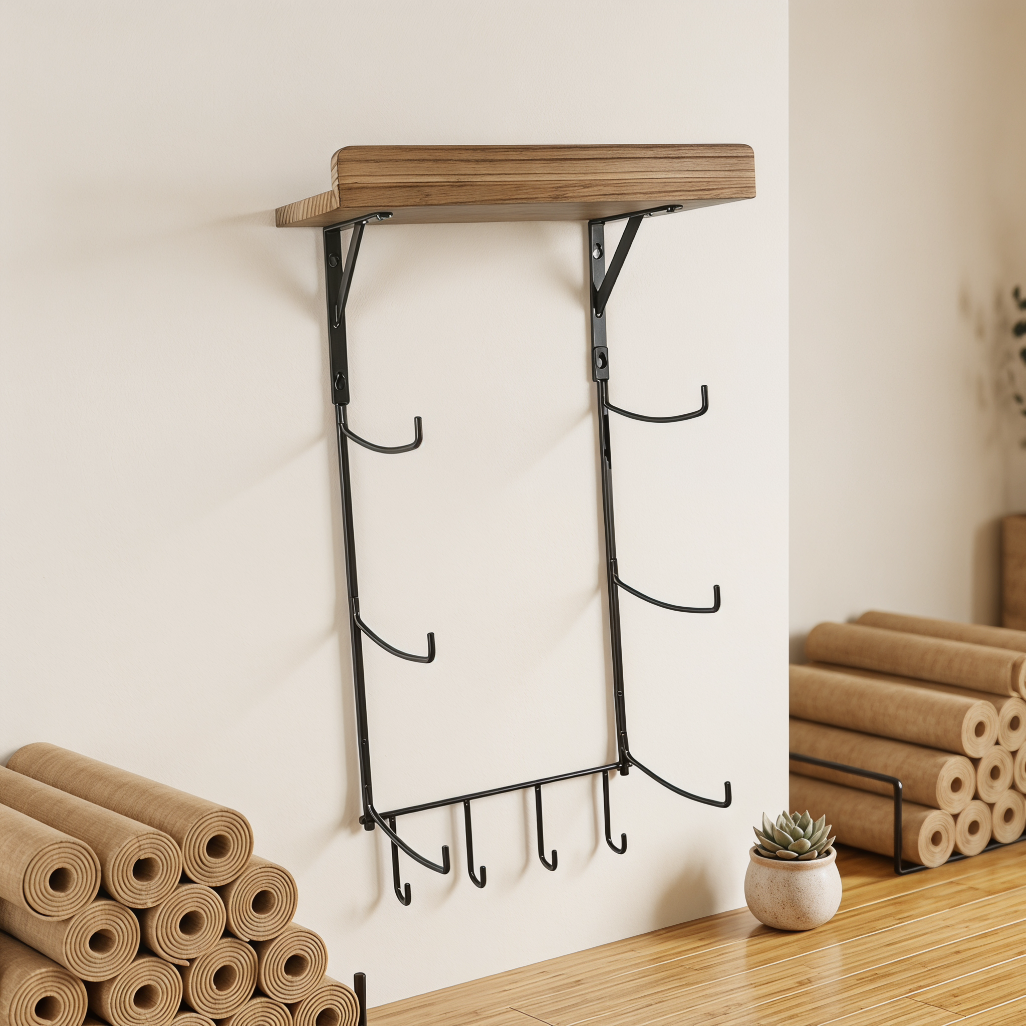 Yoga Mat Wall Rack Metal Stora - Home Gym Yoga Mat Storage avaliação e preço
