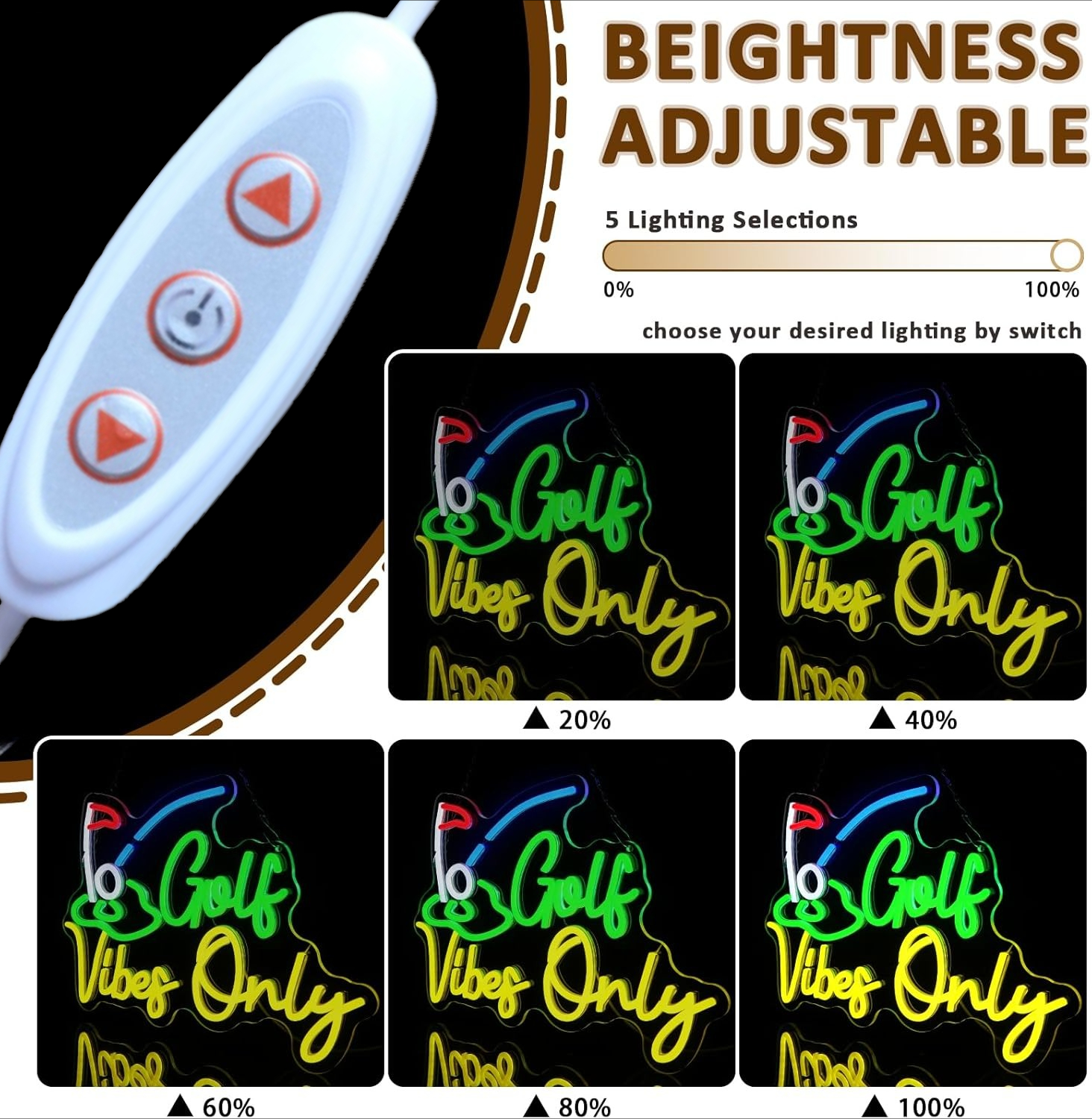 Golf Vibes Only Neon Sign – US - Home Gym Vibes avaliação e preço