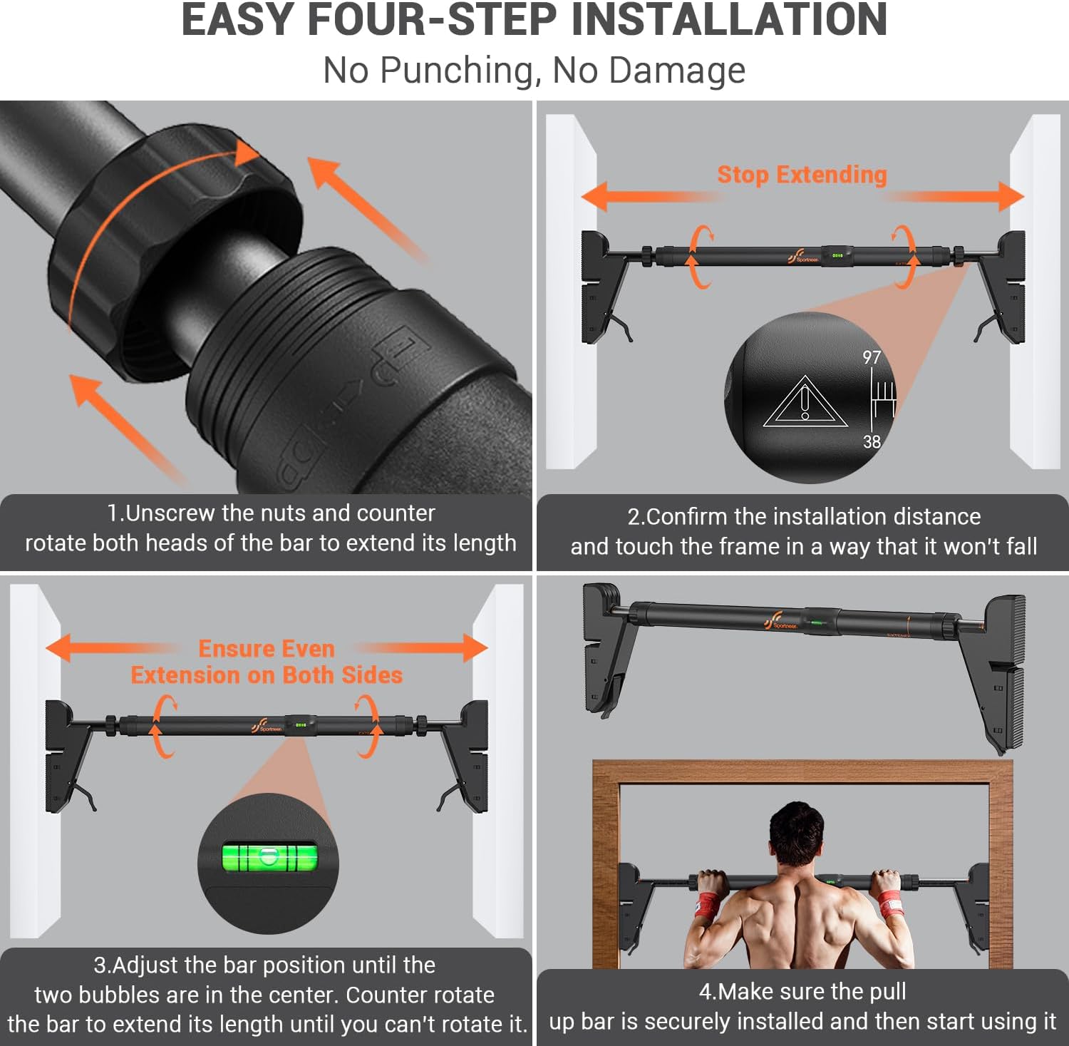 Pull up Bar for Doorway No-Scr - Chin Up Doorframe avaliação e preço